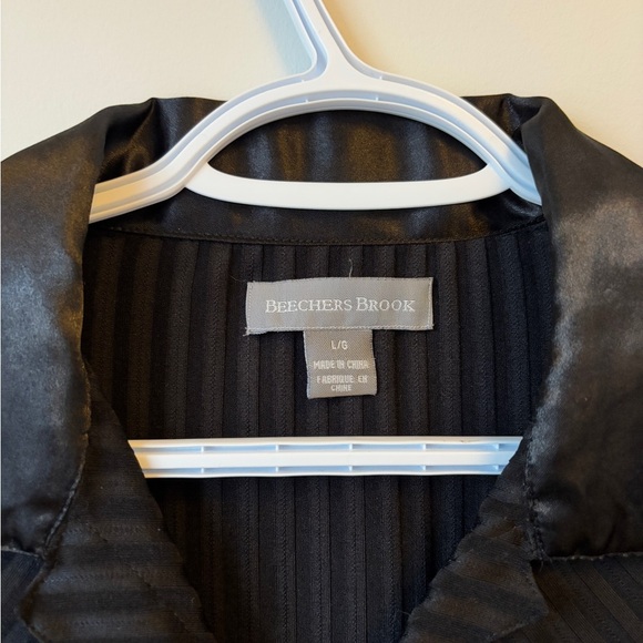 Vintage Black Botton-Up Blouse Size L - Picture 6 of 9